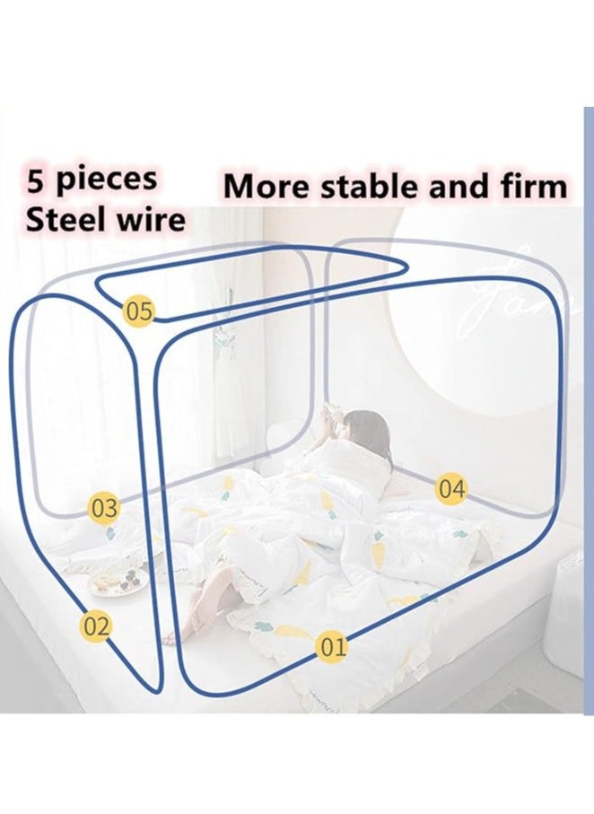 Generic Breathable mosquito nets for king-size beds and queen-size beds - Foldable - Mosquito nets for sleeping, camping, traveling (L190*W120*H140cm)  - Image 4
