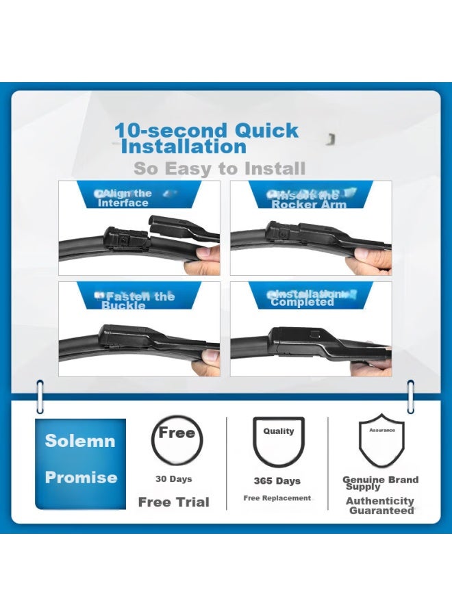 Aoming Boneless Wiper Blade, For Saic General Wuling Rongguang, Windshield Wiper, Original A-grade Rubber Strip - Image 4