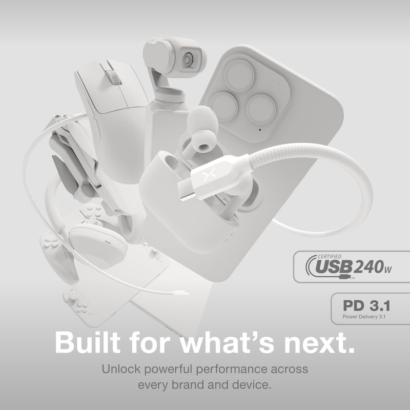 NOCO XGrid XC1: 240W USB-C to USB-C Cable â€“ Type C Fast Charging Cord, USB-IF Certified, Smart E-Marker Chip, 480Mbps Data, UltraFlex Braided Nylon + Silicone Jacket, 3-Foot Durable Design - Image 2