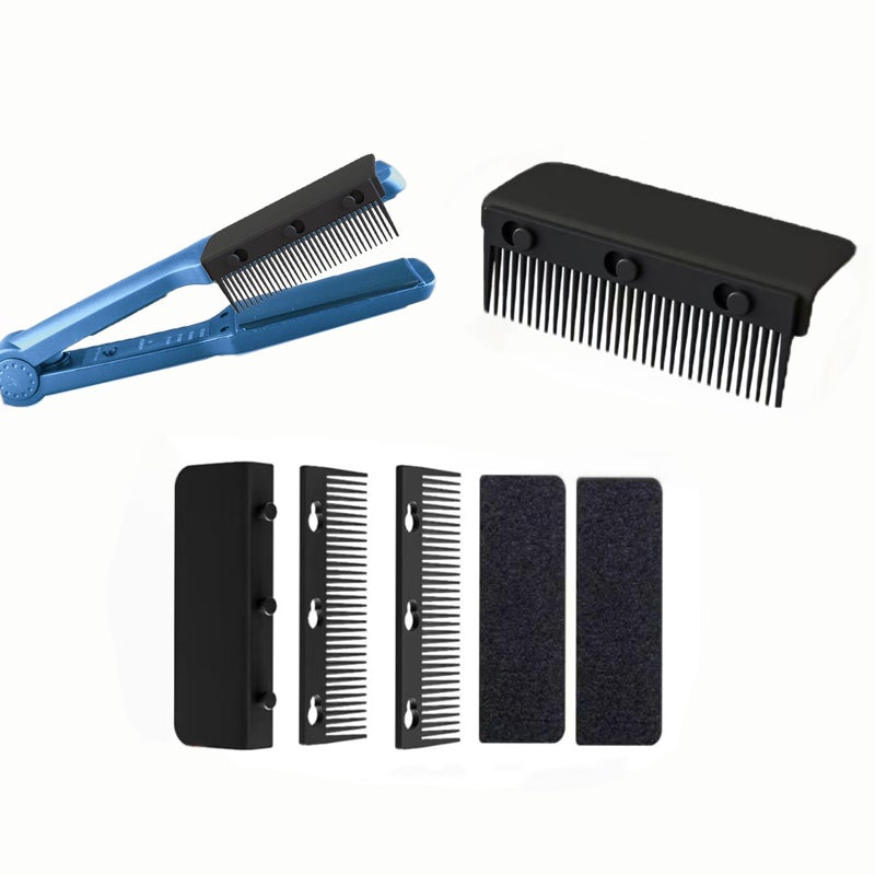 Dladhict Flat Iron Attachment  Removable Hair Straightener  The Comb For Flat Iron For Black Hair  Professional Or Home Use Compact Straightening Styling Tool (Black) - Image 1