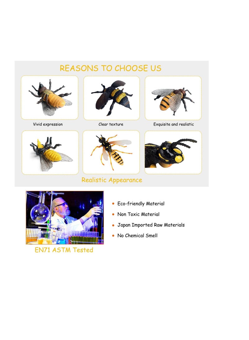 Zikra Bee Figurines Honeybee Insect Toy, Science Project, Cake Topper, Early Educational Toys Birthday for Toddlers Kids Age 3 4 5 - Image 2