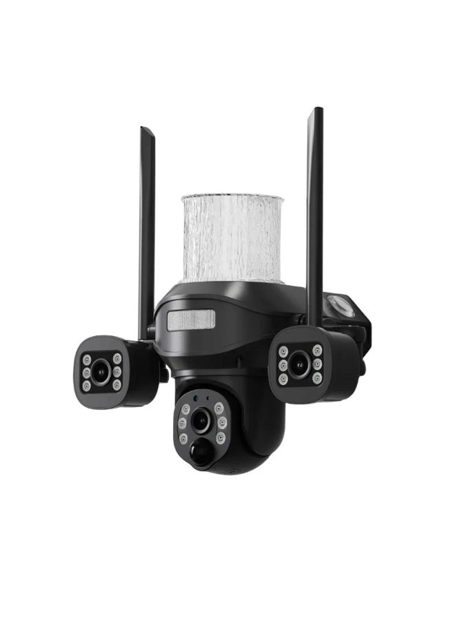 Crony كَرُونِي TB02-4G-4K V380 PRO ضوء الشارع الشمسي + كاميرا 3 رؤوس 5 ميجابكسل — 4G LTE، رؤية ليلية مزدوجة العدسة، صوت ثنائي الاتجاه، ضوء أمان خارجي IP65 - Image 1