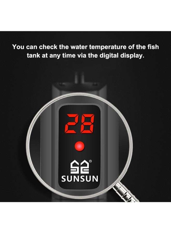 SUNSUN GR-300C Aquarium Heater 300W Digital Temperature Controller With FREE Short Glass Thermometer - Image 5