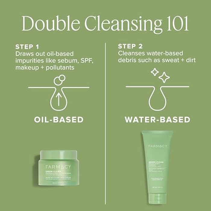 Farmacy Gentle Double Cleanse Skincare Gift Set - Fragrance-Free Gentle Creamy Face Cleanser & Makeup Remover Cleansing Balm - Melts Away Makeup & Helps Promote Healthy Skin (2 Count) - Image 4