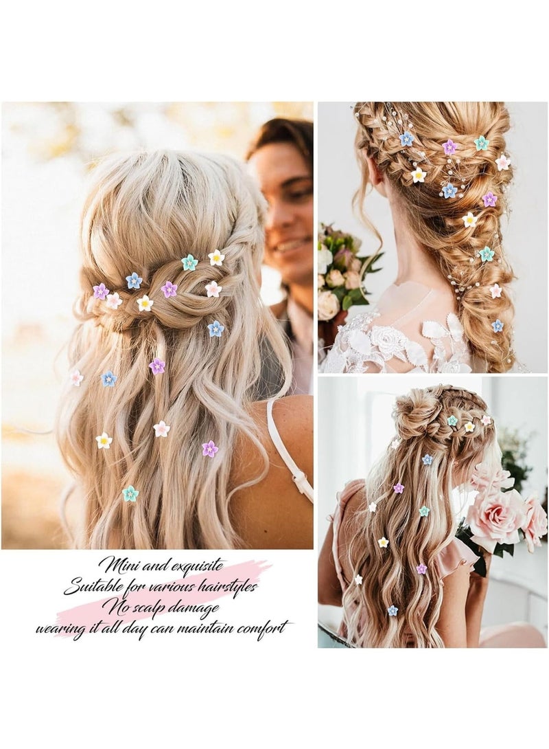 CLENEA 20 قطعة صغيرة زهرة الشعر مقاطع للنساء البنات صغيرة الزنابق الشعر دبابيس الزفاف إكسسوارات الشعر العروس مقاطع سريعة صغيرة معدنية لطيفة عروسة الزخرفية - Image 3