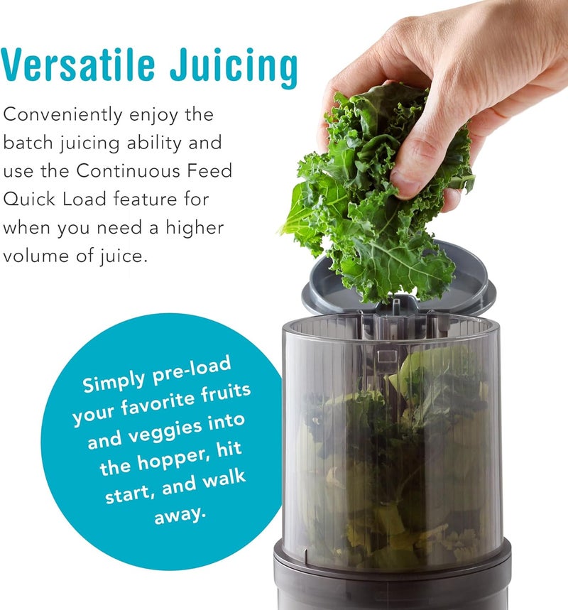 Tribest Shine MultiBatch Compact Cold Press Juicer SMB1 HandsFree Hopper Continuous Feed Portable  - Image 3