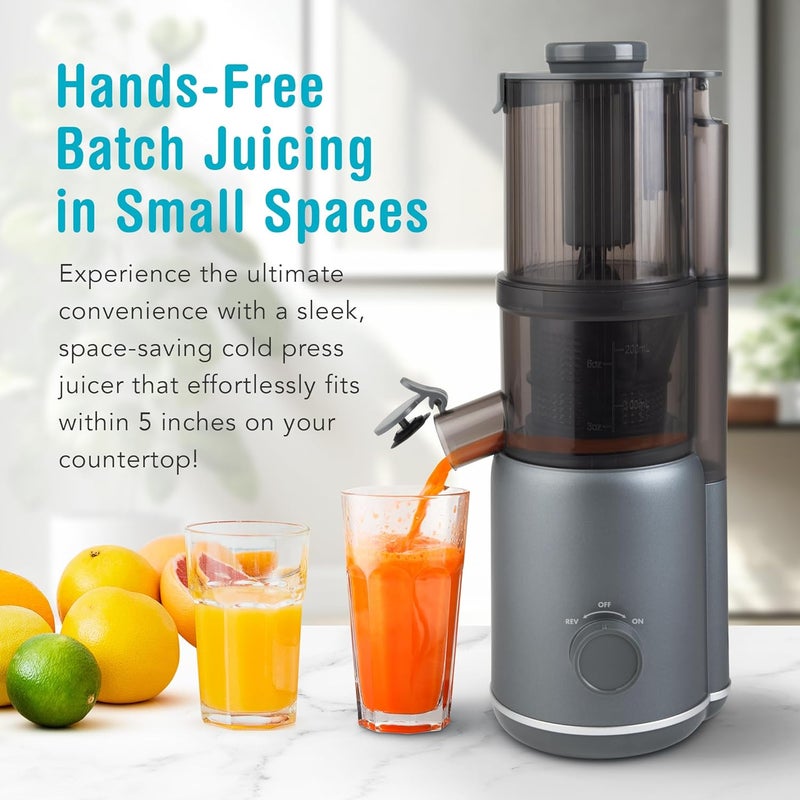 Tribest Shine MultiBatch Compact Cold Press Juicer SMB1 HandsFree Hopper Continuous Feed Portable  - Image 2