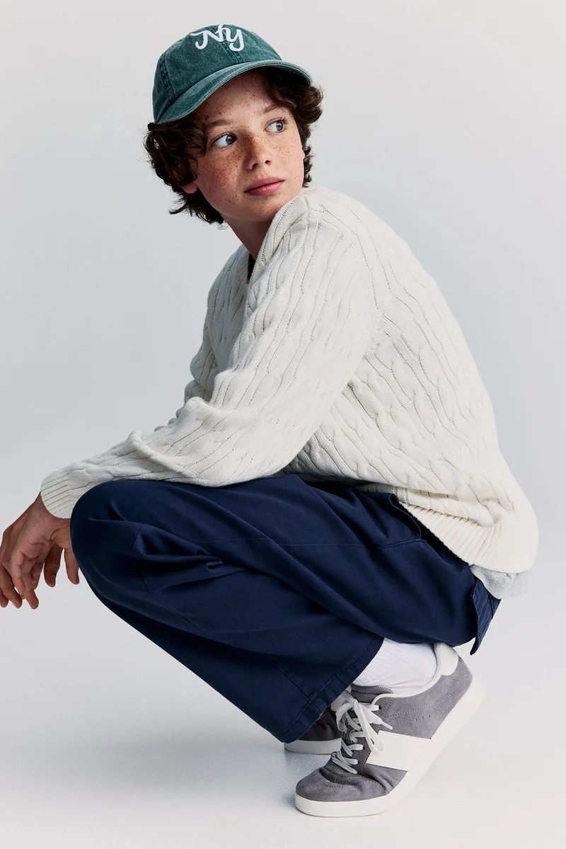 اتش اند ام بنطلون تشينو من قطن تويل