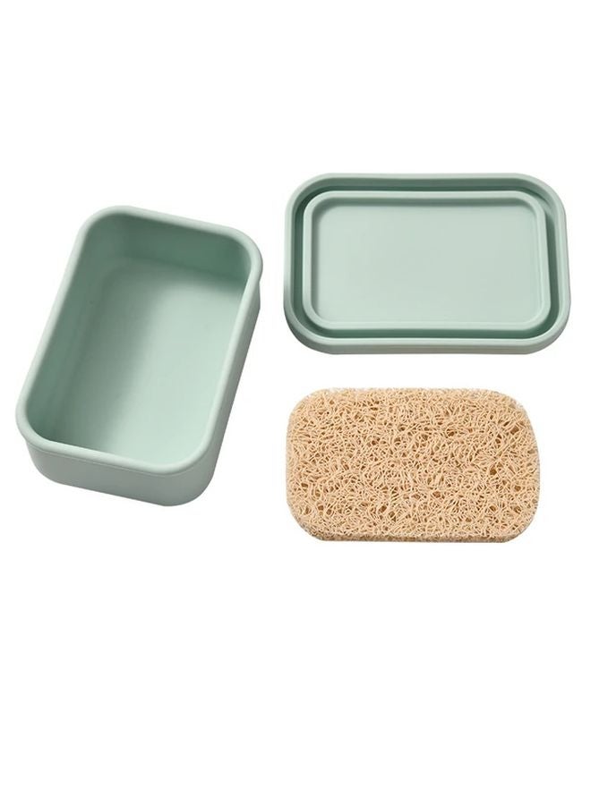 Mint Green Leakproof Travel Soap Case With Draining Layer Shatterproof Soap Holder - Image 1