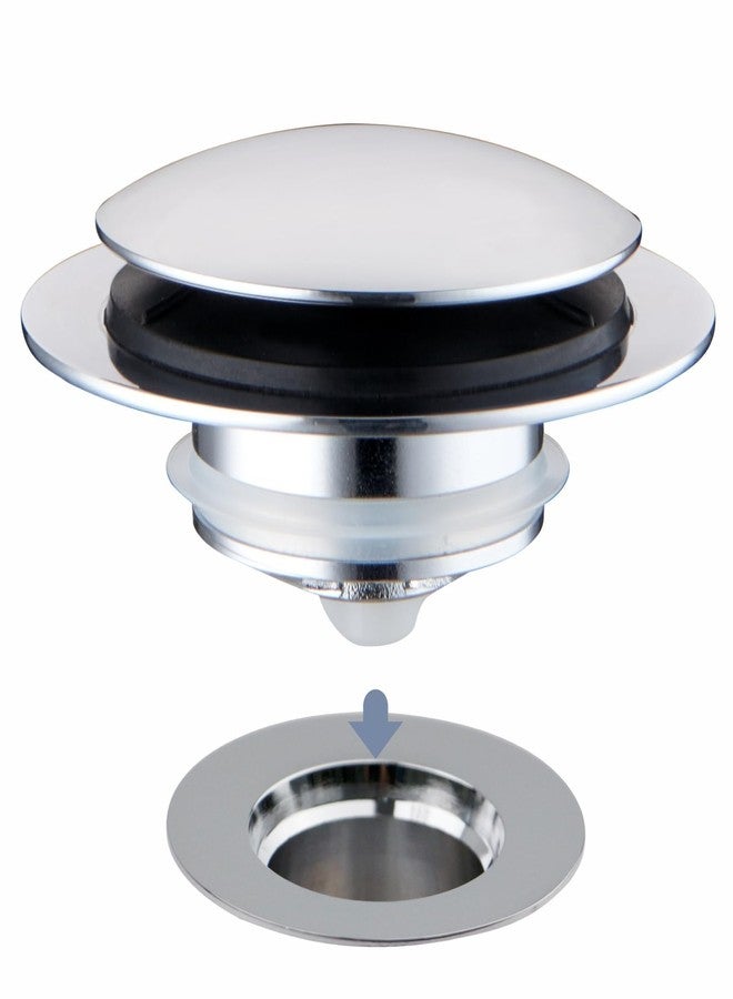 HIDROP Chrome Plated Universal Tub Dain Stopper, Hidrop Pop Up Bath Drain Tip Toe Bathtub Drain Stopper,Conversion Kit Assembly, Replaces Lift and Turn, Tip-Toe and Trip Lever drains for Tub, EZ Install - Image 1