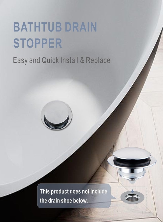 HIDROP Chrome Plated Universal Tub Dain Stopper, Hidrop Pop Up Bath Drain Tip Toe Bathtub Drain Stopper,Conversion Kit Assembly, Replaces Lift and Turn, Tip-Toe and Trip Lever drains for Tub, EZ Install - Image 3
