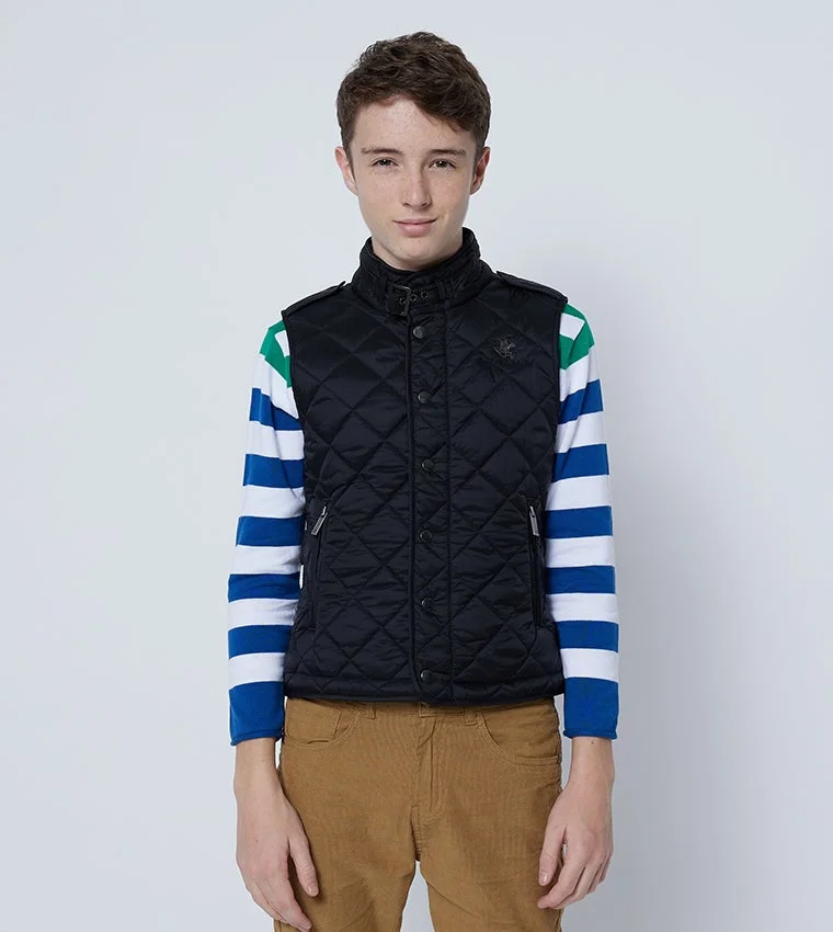 Quilted Logo Embroidered Vest