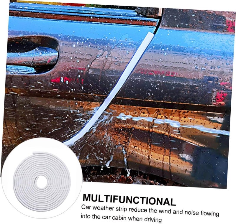 4m Meters Car Door Anti-Collision Seal Strip Soundproof Weatherproof Lining for Vehicle Door Protection Fit Easy Installation White Color - Image 3