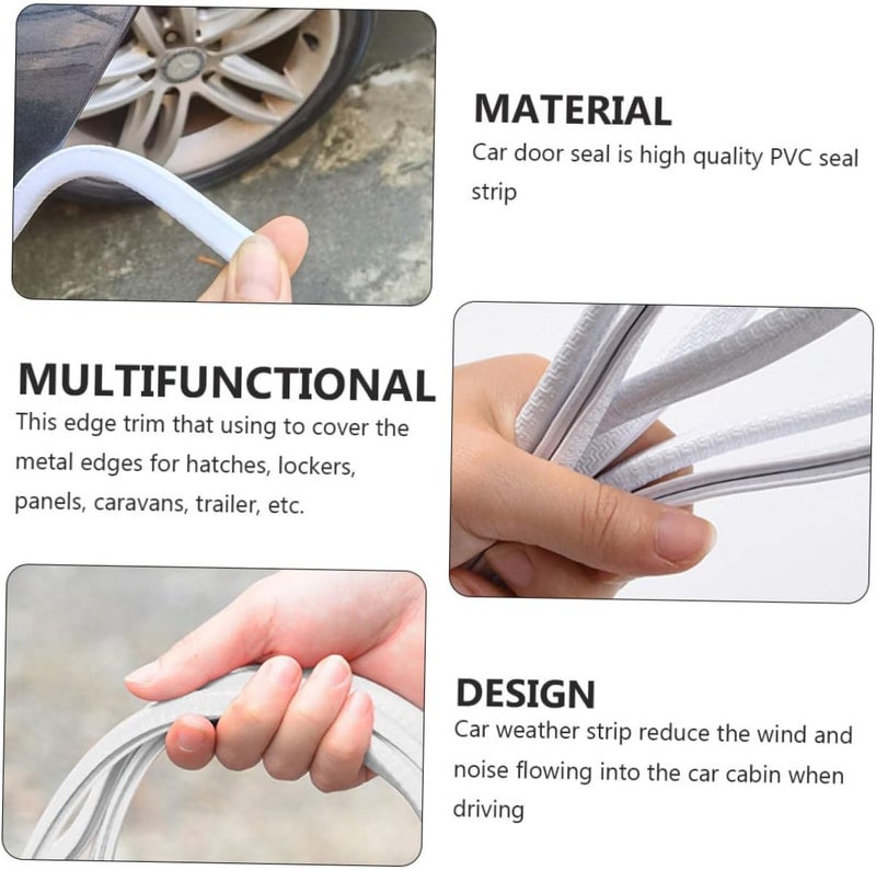 4m Meters Car Door Anti-Collision Seal Strip Soundproof Weatherproof Lining for Vehicle Door Protection Fit Easy Installation White Color - Image 4