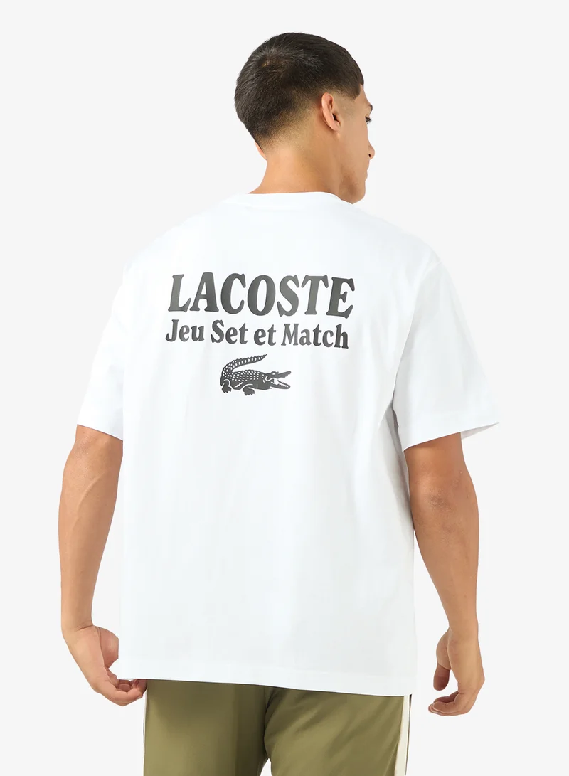 لاكوست تي شيرت بياقة دائرية بقصة واسعة