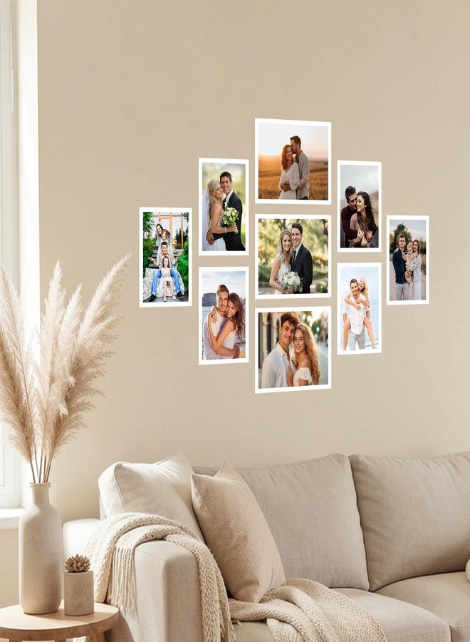 Dwella Shooting Star 3D Photo Frame Collage Set of 9 for Wall Decor, White Wooden Picture Frames Timeline Layout, Modern Gallery Wall Frame Set for Living Room, Bedroom & Home, Large Family Photo Display Wall Hanging Decor - Image 3