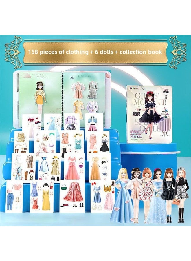 Loquat Beautiful Princess Dress Up Magnetic Puzzle Magnet Magnetic Sticker Book Doll Girls Puzzle Game Toy Children-Color:☆ ☆ ☆ Magnetic Repeated Stickers-national Style Clothing-22-piece Set ☆ ☆ ☆  - Image 3