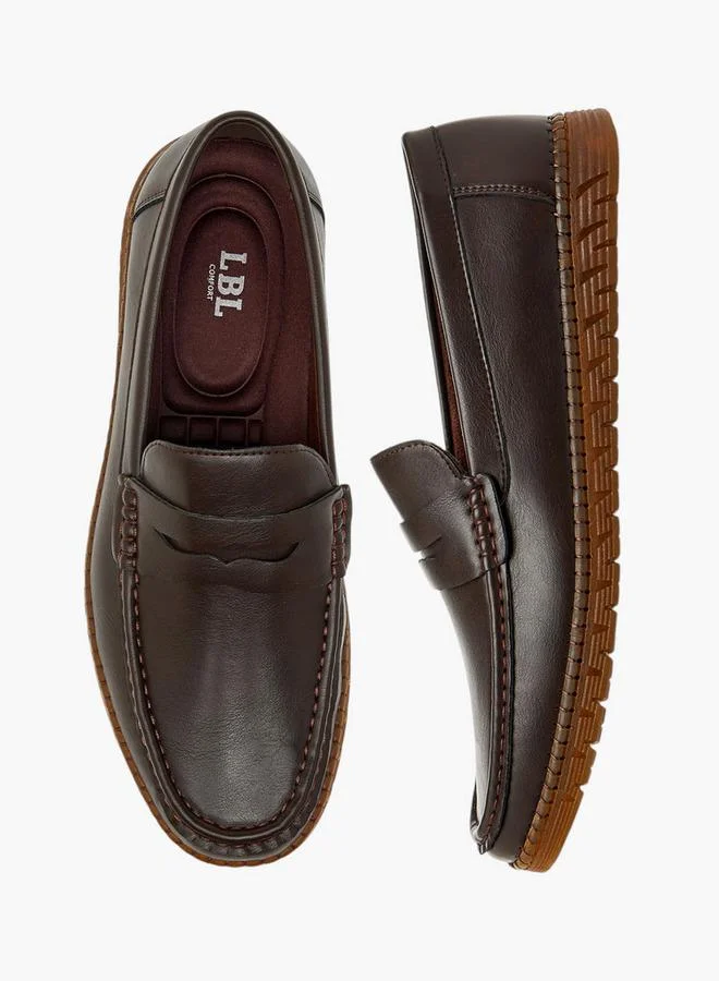 ال بي ال من شو اكسبرس Textured Slip-On Moccasins With Cutout Detail
