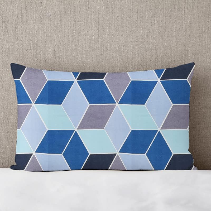 BSB بي إس بي هوم طقم ملاءة سرير مزدوجة فاخرة مع 2 غطاء وسادة - 160 TC ميكروفايبر فائق النعومة - قابلة للتنفس وخالية من التجاعيد - 3 قطع | أزرق ورمادي - Image 5