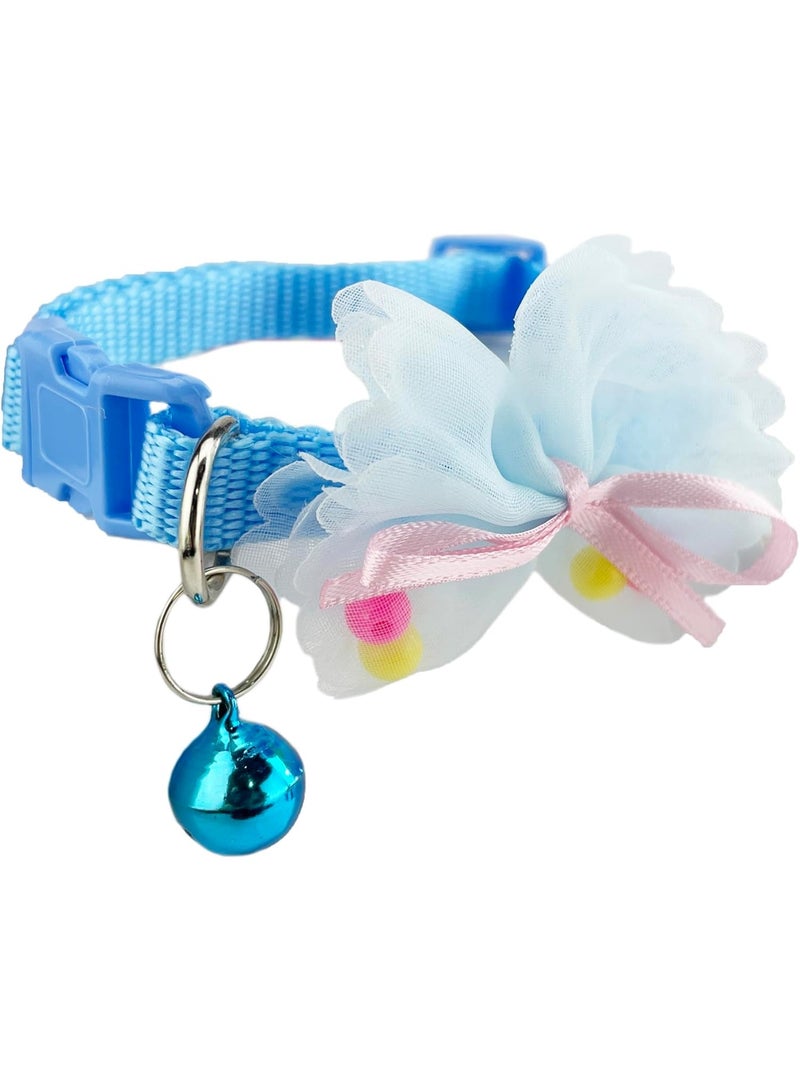 Loquat Blue XS Dog Collar with Bell, Cat Collar with Bow Tie,Puppy Collar Girls Adjustable for XXS Xs Small Pet Kitten Dogs Animal Litter Tiny - Image 1