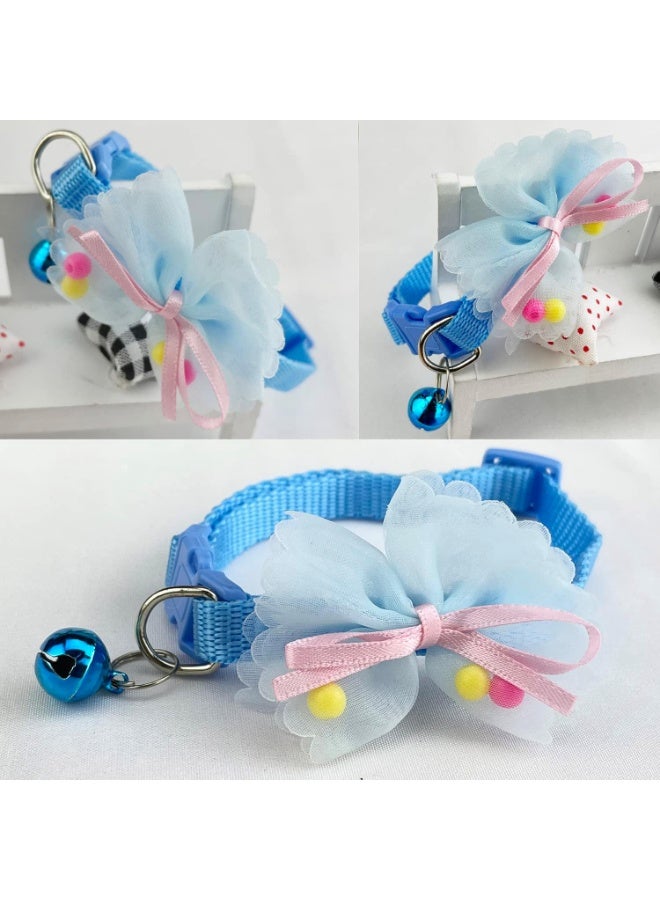 Loquat Blue XS Dog Collar with Bell, Cat Collar with Bow Tie,Puppy Collar Girls Adjustable for XXS Xs Small Pet Kitten Dogs Animal Litter Tiny - Image 2
