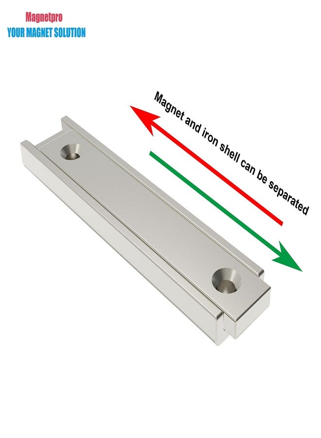 Magnetpro 6 Pieces Neodymium Rectangular Magnets 45 lb Force 40 x 13.5 x 5 mm with 6 Counterparts, Strong Household and Industrial Rare Earth Magnet with Steel Capsule and Mounting Screws - Image 4