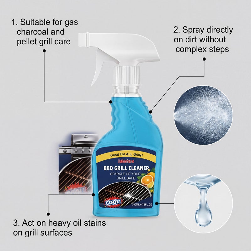 Jakehoe Bbq Grill Cleaner Dissolves And Cleans Oil Stains On The Grill Surface, Daily Cleaning Agent - Image 4