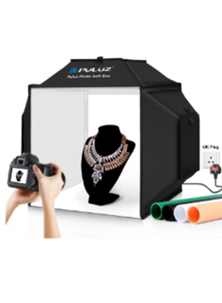 PULUZ خيمة تصوير استوديو قابلة للطي PULUZ 40 سم 72 واط 5500 ك مع 4 ألوان (أسود، برتقالي، أبيض، أخضر) خلفيات مجموعة إضاءة تصوير - Image 1
