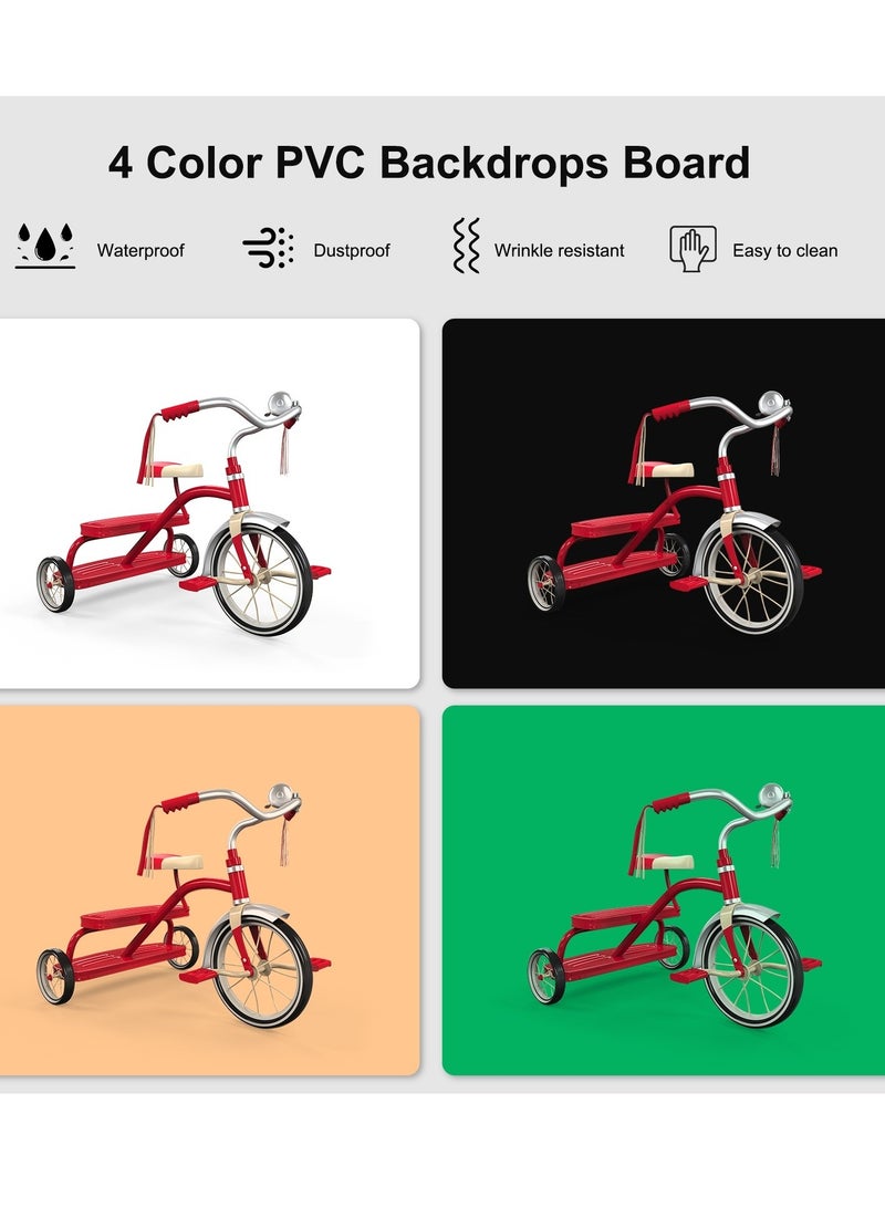 PULUZ خيمة تصوير استوديو قابلة للطي PULUZ 40 سم 72 واط 5500 ك مع 4 ألوان (أسود، برتقالي، أبيض، أخضر) خلفيات مجموعة إضاءة تصوير - Image 3