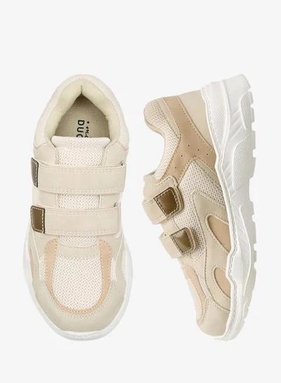 Mister Duchini Panelled Sneakers with Hook and Loop Closure