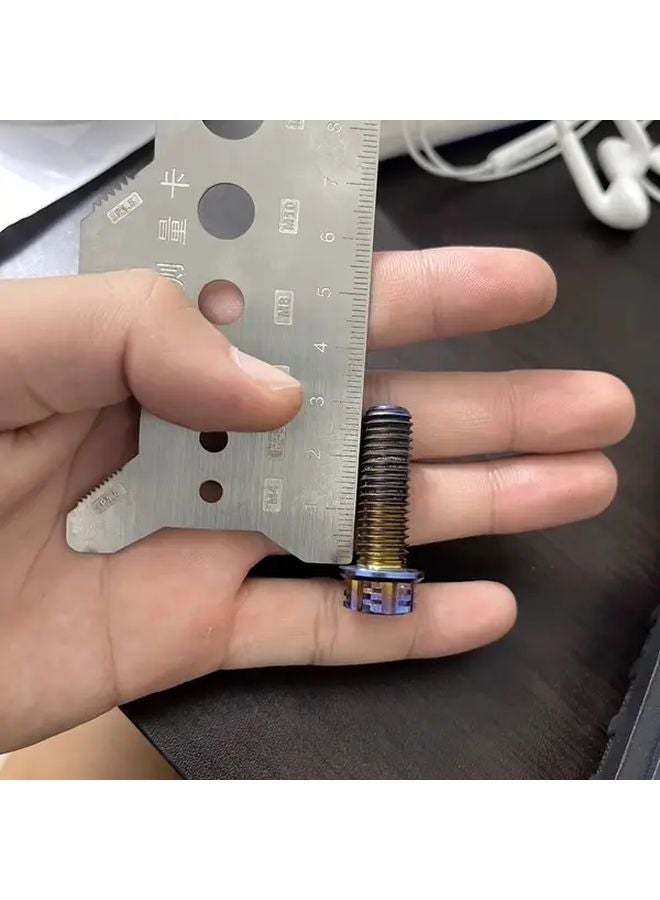 2 Pcs Metric Thread Gauge Card M4 M12 with Hole Diameter Guide 304 Stainless Steel - Image 2