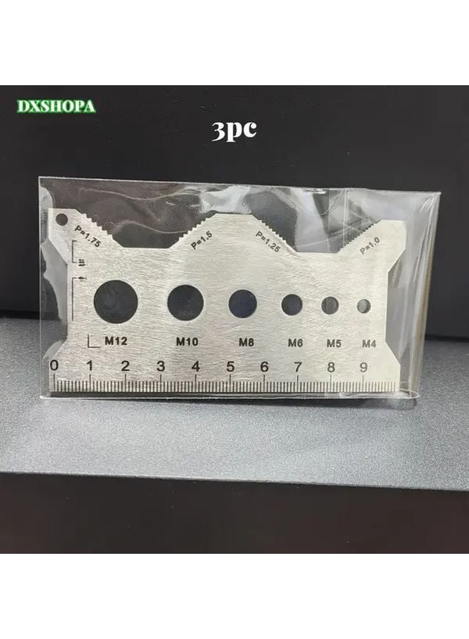 2 Pcs Metric Thread Gauge Card M4 M12 with Hole Diameter Guide 304 Stainless Steel - Image 4