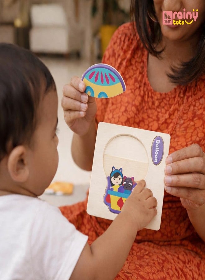 أحجية خشبية من BrainyTots للأطفال | لوحة تعليمية مبكرة بألوان زاهية وسطح أملس للأطفال الصغار | تُحسّن المهارات الحركية وتنمية التنسيق بين اليد والعين (بالون) - Image 2
