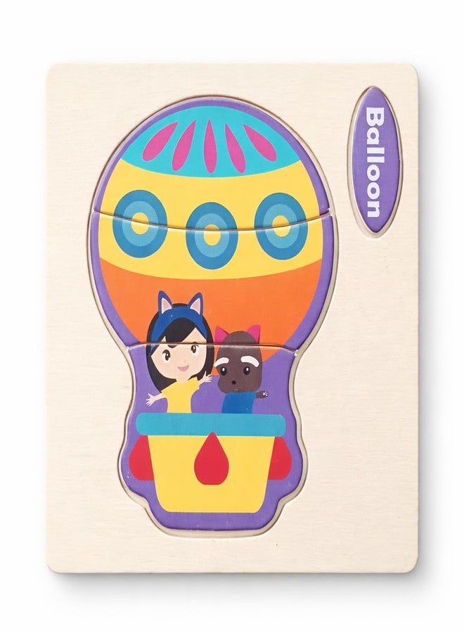 أحجية خشبية من BrainyTots للأطفال | لوحة تعليمية مبكرة بألوان زاهية وسطح أملس للأطفال الصغار | تُحسّن المهارات الحركية وتنمية التنسيق بين اليد والعين (بالون) - Image 1