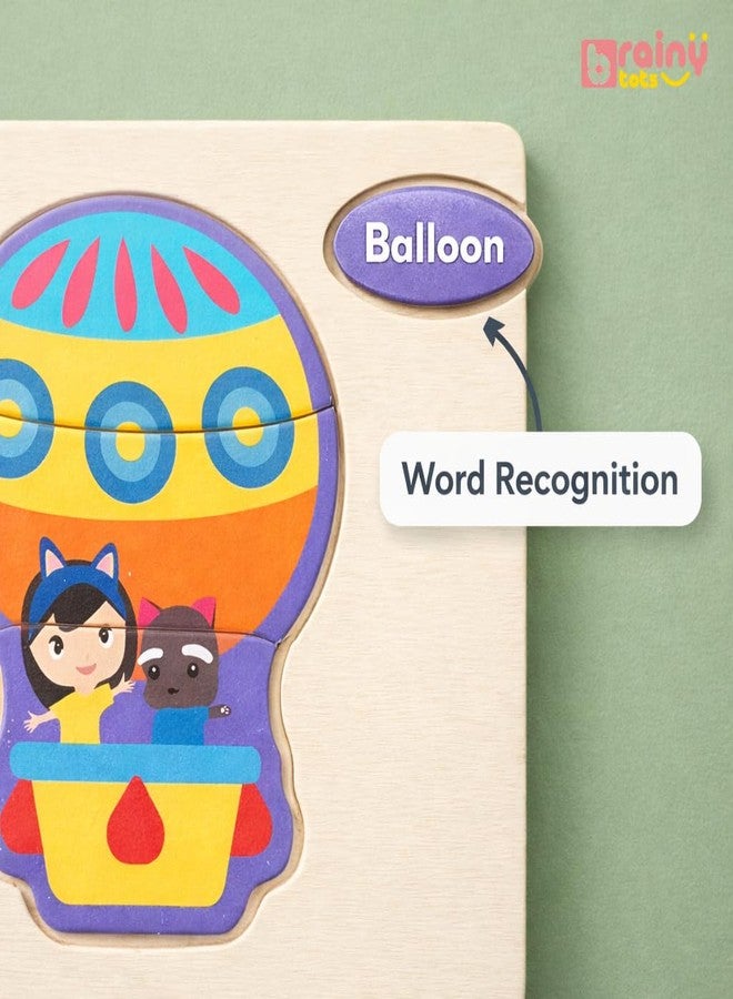 أحجية خشبية من BrainyTots للأطفال | لوحة تعليمية مبكرة بألوان زاهية وسطح أملس للأطفال الصغار | تُحسّن المهارات الحركية وتنمية التنسيق بين اليد والعين (بالون) - Image 3
