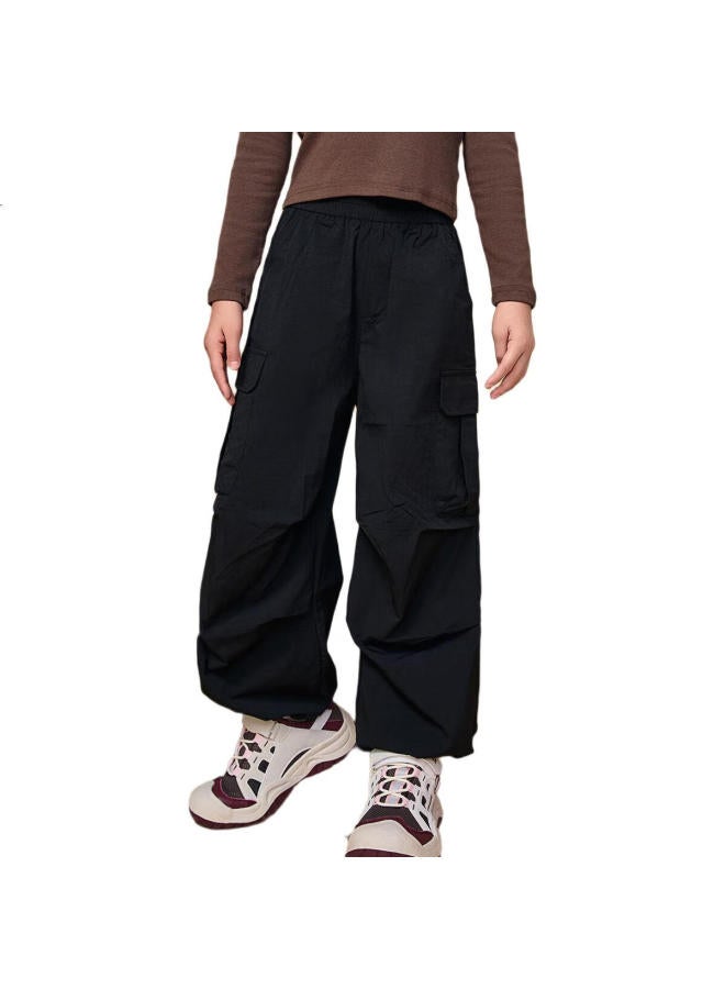 Ask Junior Kids Girls Pants Spring Outdoor Fashion Sports Pants Mosquito-Proof Pants Workwear Paratrooper Pants Black 120 - Image 3