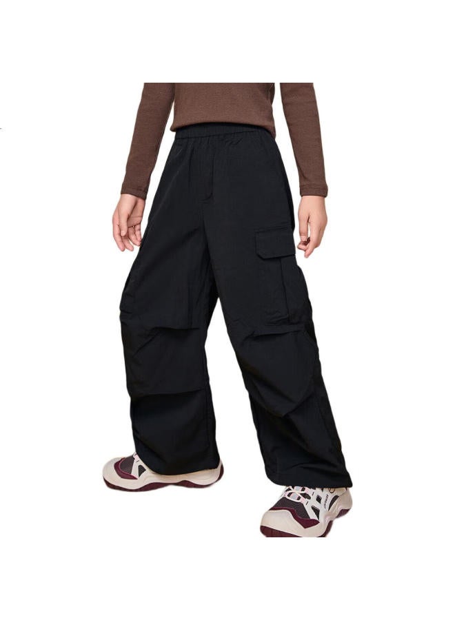 Ask Junior Kids Girls Pants Spring Outdoor Fashion Sports Pants Mosquito-Proof Pants Workwear Paratrooper Pants Black 120 - Image 1