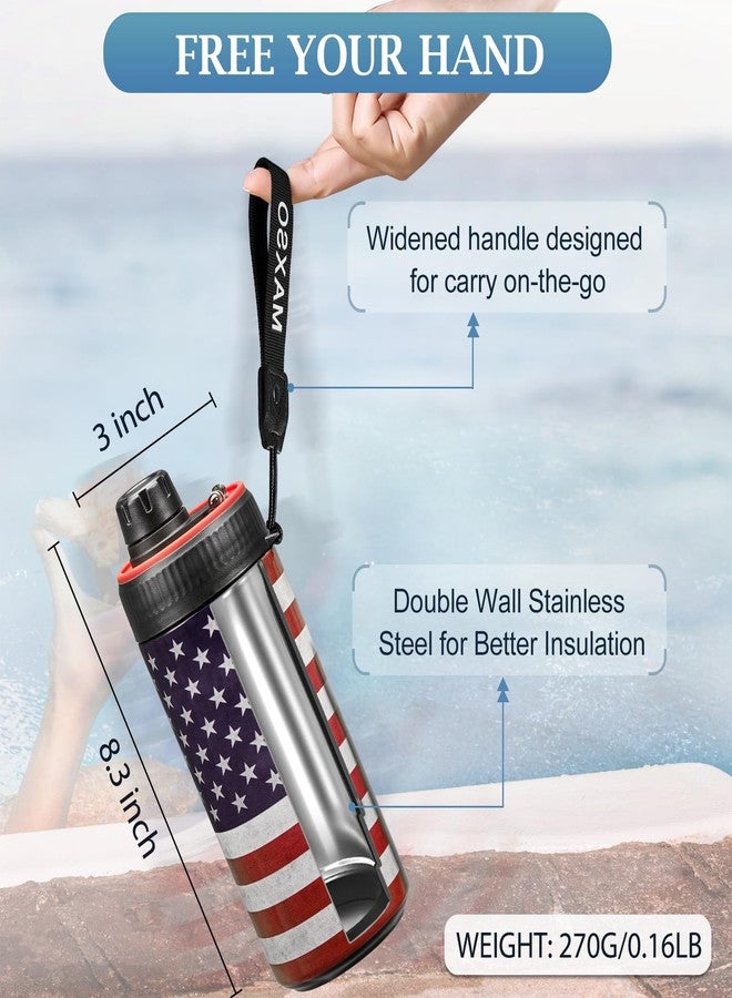 MAXSO Sealed Can Cooler Fizz Lid Can Cover for 12 oz Regular, Slim Skinny Cans & As Thermal Bottle, 4-in-1 Insulated Vacuum Stainless Steel Carbonated Cold Drink Holder - American Flag Version 2.1 - Image 2