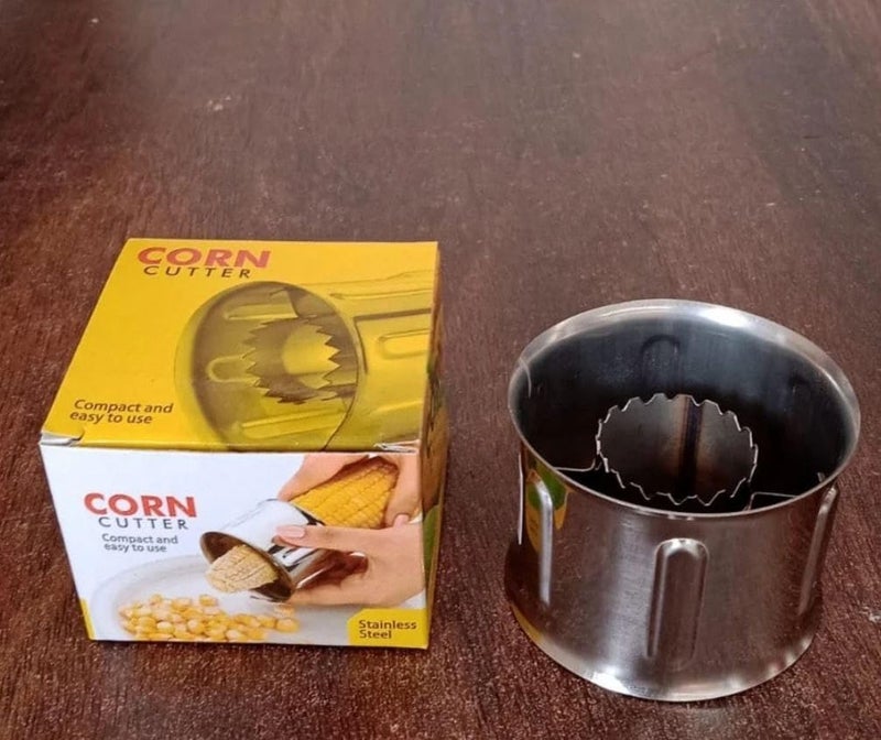 MVM Enterprise Corn Cutter Unbreakable Corn Cob Stripping Kernels Remover Stainless Steel Blades and Hand Protector Mini Circular Shaving Thresher Kitchen Gadgets - Image 4