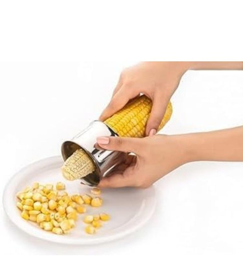 MVM Enterprise Corn Cutter Unbreakable Corn Cob Stripping Kernels Remover Stainless Steel Blades and Hand Protector Mini Circular Shaving Thresher Kitchen Gadgets - Image 2