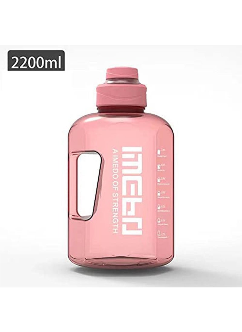 GT-Wheel 2.2L Motivational Water Bottle Wide Mouth with Time Marked to Drink More Daily - BPA Free Reusable Gym Sports Outdoor Large(2200ml) Capacity  - Image 2