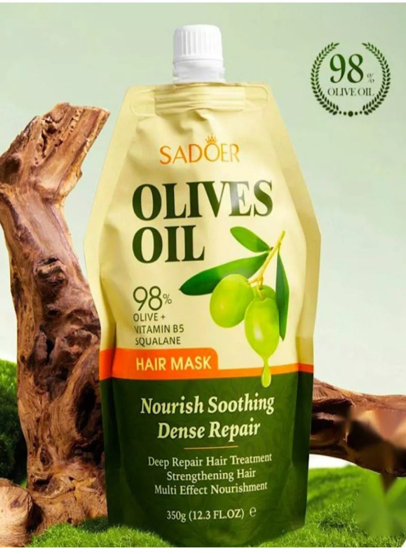 SADOER Olives Oil Hair Mask Nourish Soothing Dense Repair 350 gm - Image 2