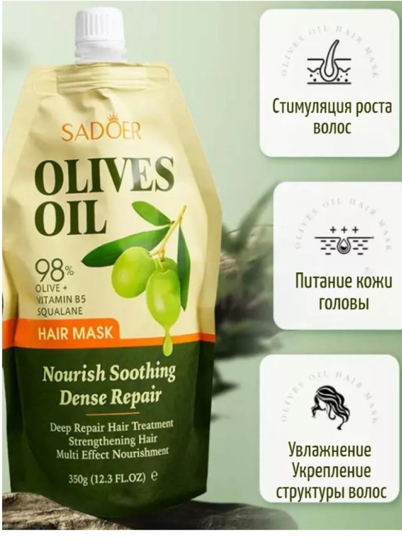 SADOER Olives Oil Hair Mask Nourish Soothing Dense Repair 350 gm - Image 3