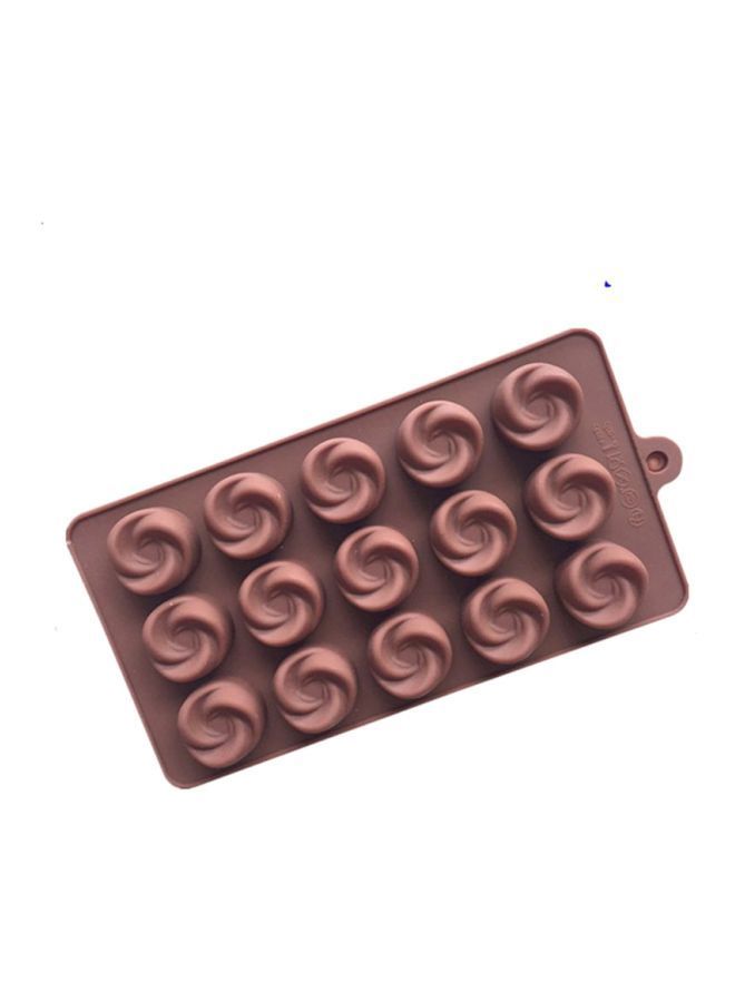 NIBEMINENT 15-Cavity Round Shaped Cake Mould Brown 21x10.5cm - Image 1