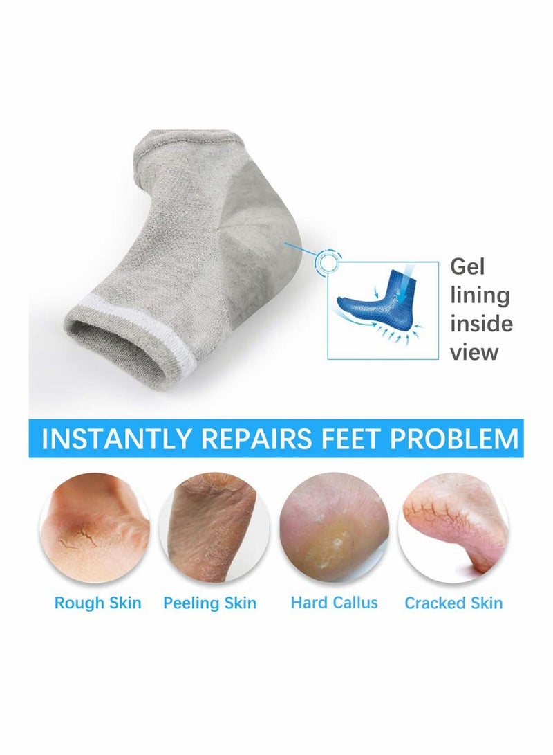 Excefore 3 Pairs Moisturizing Heel Socks, Gel Lined Toeless Spa Socks to Heal and Treat Dry Hard Cracked Heel - Image 2