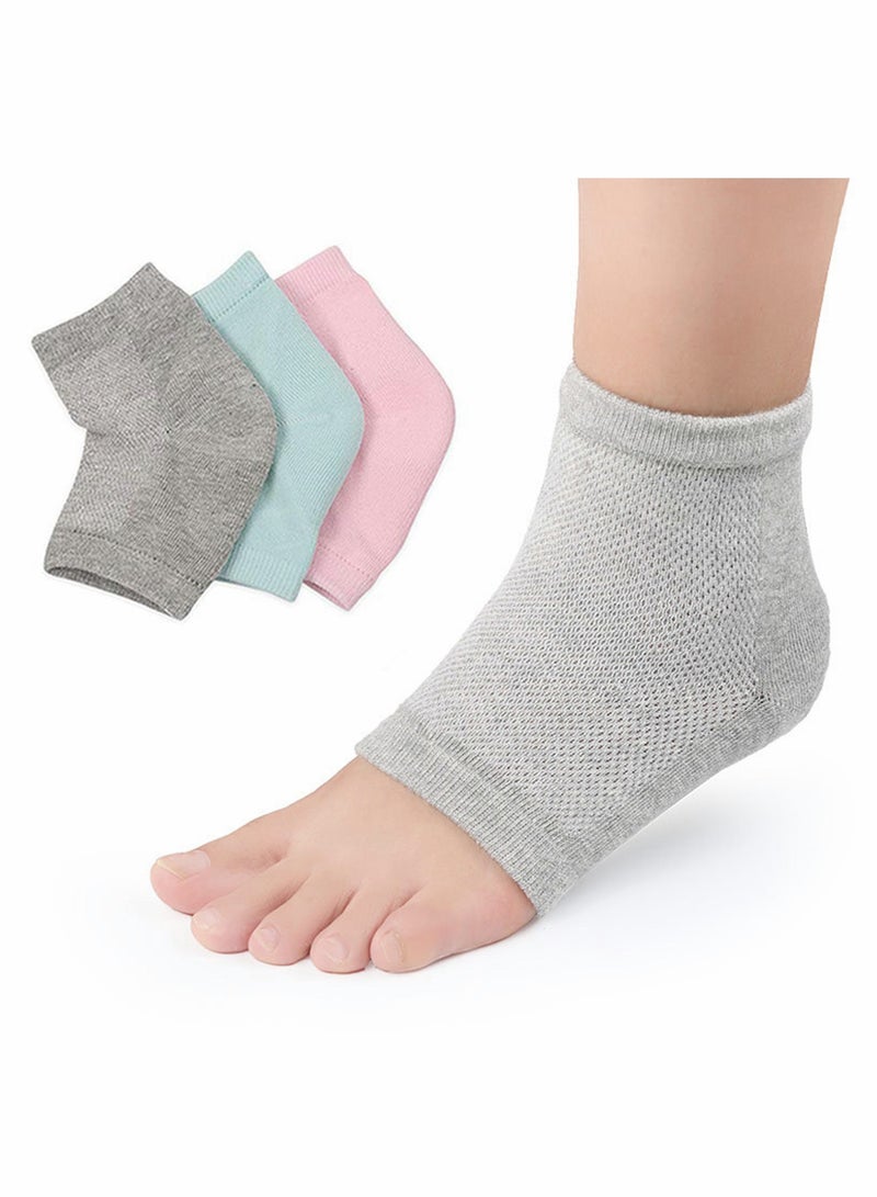 Excefore 3 Pairs Moisturizing Heel Socks, Gel Lined Toeless Spa Socks to Heal and Treat Dry Hard Cracked Heel - Image 1