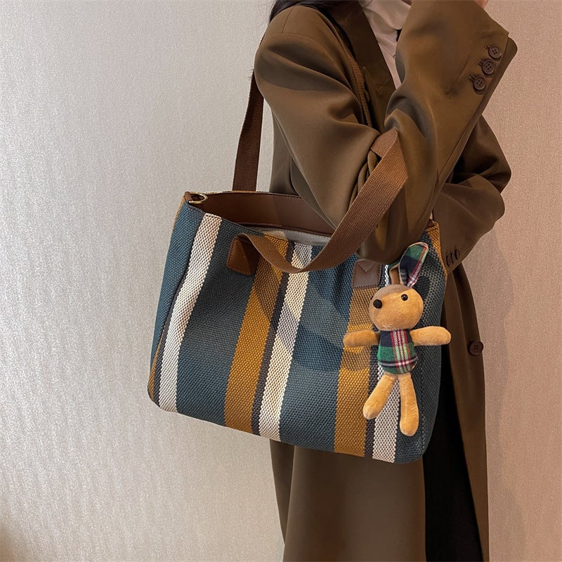 Arrival Canvas Bag Women'S Large Capacity Shoulder Bag Fashionable All-Match Crossbody Bag Class Commuter Tote Bag - Image 4