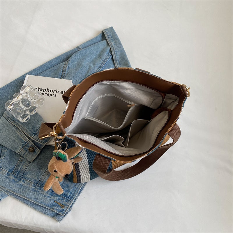 Arrival Canvas Bag Women'S Large Capacity Shoulder Bag Fashionable All-Match Crossbody Bag Class Commuter Tote Bag - Image 5