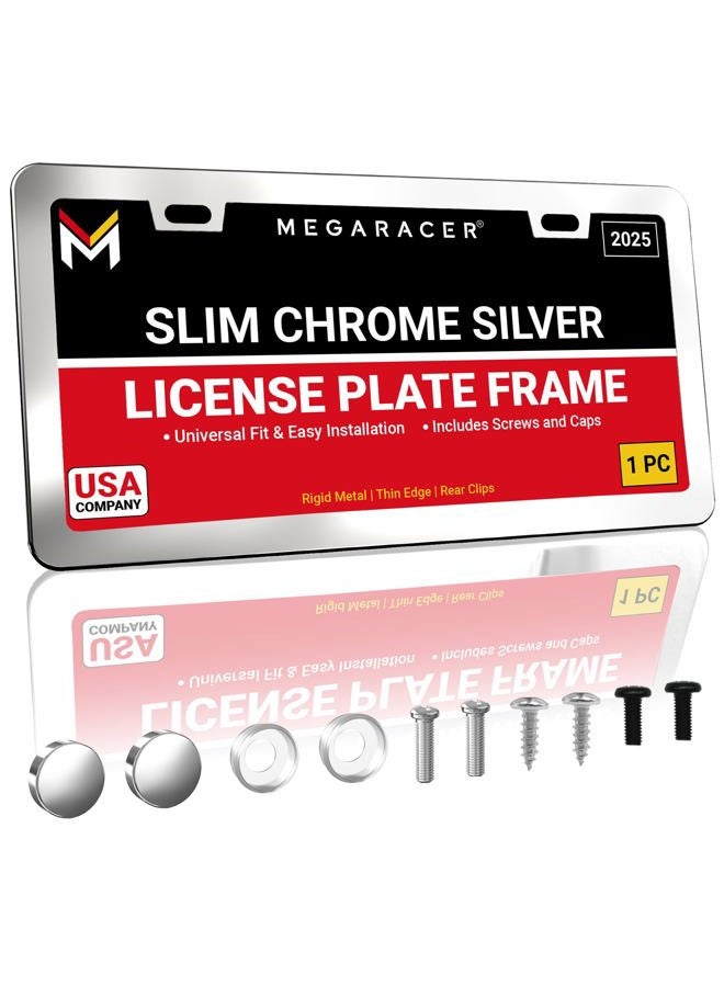 Mega Racer Chrome License Plate Frame | 1 Piece - Image 1