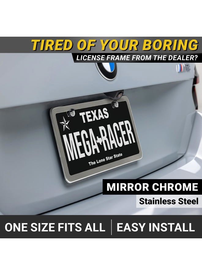Mega Racer Chrome License Plate Frame | 1 Piece - Image 2